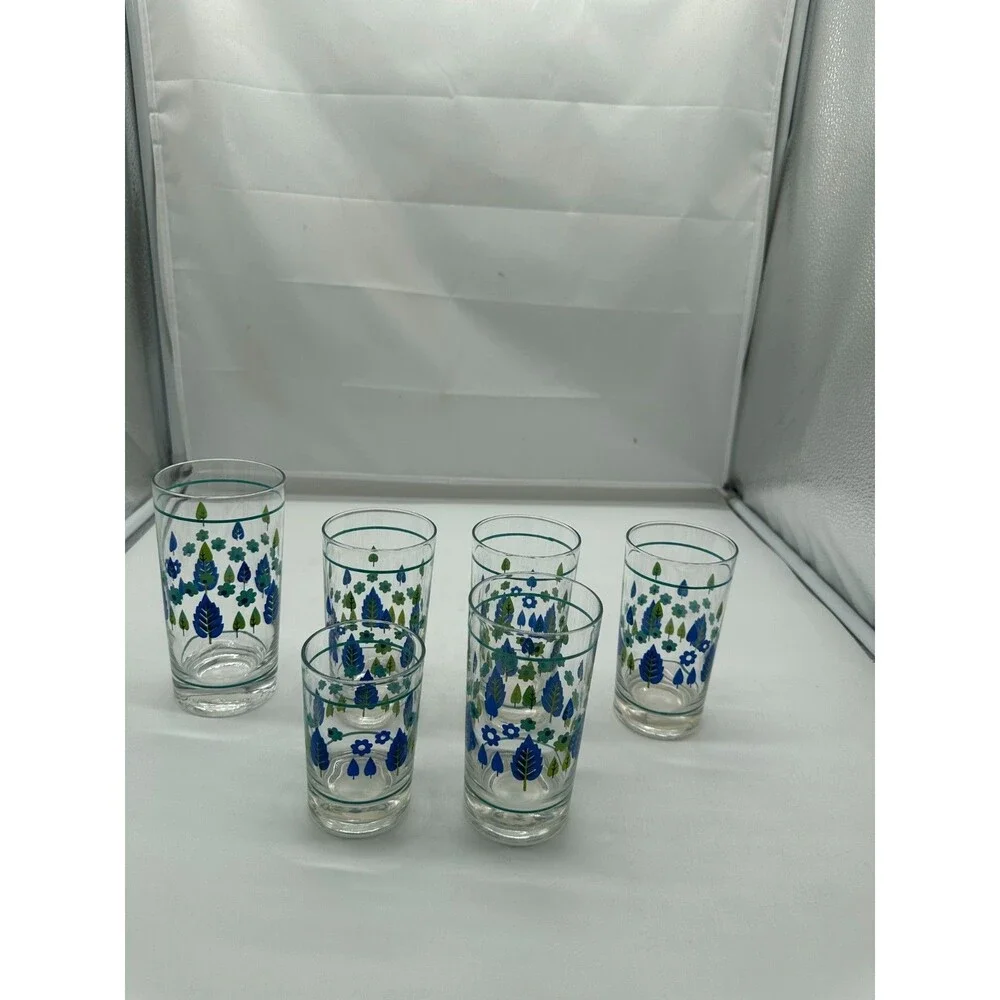 Set Of 6 Vintage Marcrest Swiss Alpine Chalet Juice Tumbler 4 8 & 10 oz MCM USA